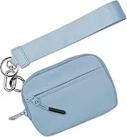 [Generic] Keychain Pouch Wallet | Keychain Zip Bag,Waterproof Nylon Credit Card Wallet, Compact Zipper Card Case with Hand Strap for Women Men Kids