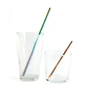Reusable Stainless Steel Straws Extendable Telescopic with Brush Assort. Colors