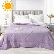 LINENOVA Silky Soft Comforter/Blanket- Breathable,Lightweight Bedding for All Seasons(Queen Size,Dusty Purple)