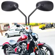 Black Clear Motorcycle Oval Rear View Mirrors For Kawasaki Vulcan S 650 700 800