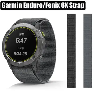 佳明Garmin Enduro Fenix 6X 6 Pro 5X Plus 3 MK1 Mk2 錶帶 尼龍回環透氣