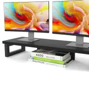 Adjustable Multi-Purpose Monitor Stand for 2 Monitors - Elegant Office Solution