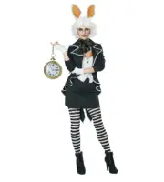 White Rabbit Alice in Wonderland Womens Halloween Costume Medium 8-10