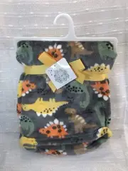 Little Joy Dinosaur Baby Boy Blanket Security Gray Orange Yellow Plush Lovey