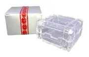 Jonal Crystal Glass NEW IN BOX Trinket Jewelry Box Puzzle-like Closure 3"