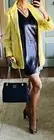 NWT Yellow Navy Sequin Blazer With Dress Size L