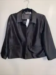 Chico’s Black Snap Front Jacket Size 1