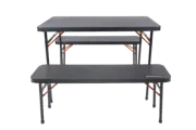 Wildtrak™ 3pc Picnic Table & Bench Set, Vacuum Moulded, Auto Lock, Folds Flat