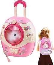 Electric Bunny Toy, Realistic Plush Rabbit, Interactive Electronic Pet, Walking Sound Doll, 6.69x6.3 inches, Cute Backpack Companion, Ideal for, Birthday