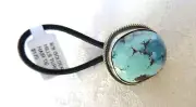 Navajo Antionette Largo Golden Hills Turquoise Hair Wrap Tie 925 Sterling Silver