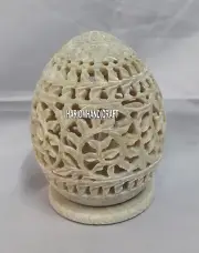 4" Marble Candle Holder Lamp Unique Handmade Stone Decorative Antique Gift H4277