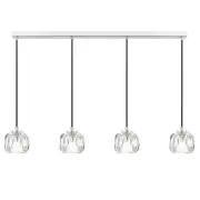 Zaha Contemporary Pendant Hanging Lamp Light Metal Crystal Clear Chrome