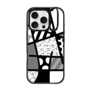 iPhone 16 Pro Impact Ring Stand Case MagSafe Compatible BLACK LANDSCAPE BY ROMERO BRITTO