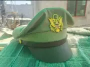 WW2 US Army Aircorps Military Airforce Officers Khaki Crusher Visor Hat Cap Repr