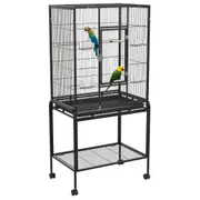 Advwin Bird Cage 140x64x42.3cm 2 Perches Large Aviary Parrot Budgie Stand Alone Wheels w/ Brake