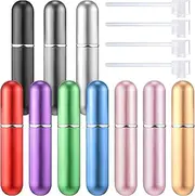 10 Pieces Perfume Atomizer Portable Mini Refillable Perfume Empty Spray Bottle in 5 ml Compatible with 4 Pieces Perfume Dispenser Pump Transfer Tool for Travel