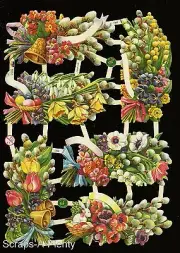 German Embossed Scrap Die Cut Relief - Spring Flowers EF7369