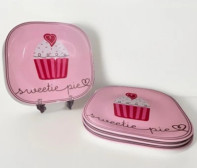 Target 2007 “Sweetie Pie” Cupcake Melamine Salad Plates RARE Set Of 4 New W/ Tag