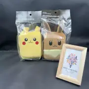 Pokemon Center Japan Pikachu Eevee Card Deck Box Case Plush New JP