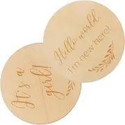 JOINPAYA Baby Milestone Commemorative Cards Set Newborn Growth Records Wooden Photo Prop 10cm Diameter