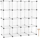 C&AHOME Cube Storage Organizer, 16-Cube Shelves Units, Plastic Storage Cubes