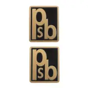 PSB Speakers Logo Badge Vintage Aluminum 32mm(1.25")X26mm(1.02") GOLD
