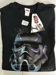 NWT Star Wars XL Short Sleeve T-Shirt StormTrooper Helmet Y2K 90’s Black Cotton