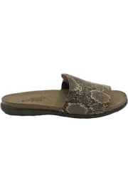 Naot Leather Slide Sandals Skylar Golden Python