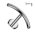 Piercing Ear Labret Titanium Silver With BAR Curved