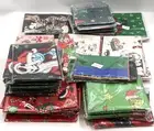Assorted Christmas Plastic Table Cloth Spread, Various Themed Designs Lot of 63