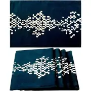Placemats Vzaahu Set of 4-18 X 12 Cotton Place mats Peacock Blue, Coasters