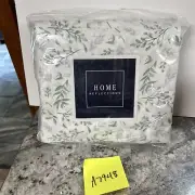 Home Reflections 1000TC Print Cotton Blend Cove Sheet Set Leaf Sage Floral Twin