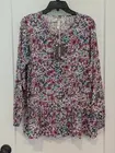 Matilda Jane L Pullover Top Floral Purple Teal Peplum Peasant Boho Cottagecore