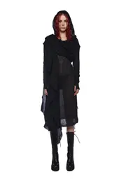 [DARKER WAVS] Compression Unisex Hooded Wrap Cardigan