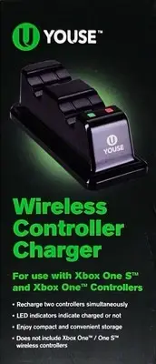 U-YOUSE Wireless Controller Charger For XBOX One S & Controllers NEW Sealed Box
