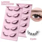 5 Pair Eye Tail Lengthening Cat Eye Fake Lashes 3D Faux Mink Lashes Cosplay