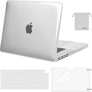 MOSISO Compatible with MacBook Pro 16 inch Case 2025 2024 2023 2022 2021 M4 M3 M2 M1 A3403 A3186 A2991 A2780 A2485 Pro Max, Plastic Hard Shell&Keyboard Cover&Screen Film&Storage Bag, Crystal Clear