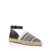 Rebecca Minkoff Women's Vicky Embroidered Ankle Strap Espadrille Flats US 6.5