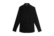 Ted Baker Mens Lecce Textured Stripe Long-Sleeved Shirt (Black) - UTGT211