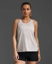 Light Speed Tech Singlet, 2XU, M, Moon/White Reflective, Female