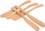 GLEAVI 5pcs Wooden Butter Spreader Knives Versatile Kitchen Tools for Jam Cheese and Condiment Spreading Natural Wood Face Mask Stick for Ice Cream and Baking Use