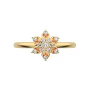 0.07 Ctw Round Cut Simulated Diamond Dainty Minimalist Cluster Everyday Ring