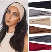 Women's Headband Turban Solid Elastic Fashion Makeup Hoop Headwrap Accessories