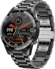 LIGE Smart Watch,1.3" Full Touch Screen Bluetooth Call Fitness Tracker with Heart Rate Sleep Monitor IP67 Waterproof Sport Stainless Steel Mens Watches for iOS Android,Black