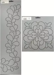 2 Quilting Stencils Feather Border & Floral Block Quilt Pattern Design Templates