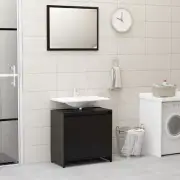 NNEVL Bathroom Furniture Set High Gloss Black Chipboard
