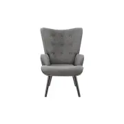 Henry High Back Fabric Accent Lounge Relaxing Armchair - Charcoal - Charcoal