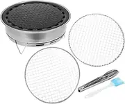 Levemolo 1 Set Portable Charcoal Grill Set Non Stick Bbq Grill with Detachable Legs High Heat Resistant Stainless Steel for Camping Picnics and Outdoor Barbecues