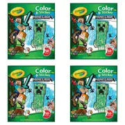 4PK Crayola Colour & Sticker Activity Book Craft Kit Minecraft Kids/Children 3y+
