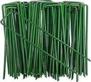 Garden Pegs Pins Gardening Stakes Landscape Staples Ground Anchor Peg U Shape Steel Nail Pins for Artificial Grass Sod Weed Membrane Grass Fabric Netting
